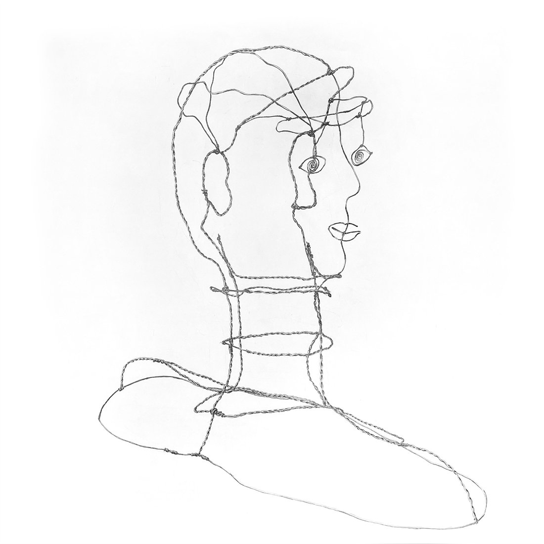 Dessin de bustes en fil de fer